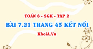 Bài 7.21 trang 45 Toán 8 Kết nối tri thức Tập 2